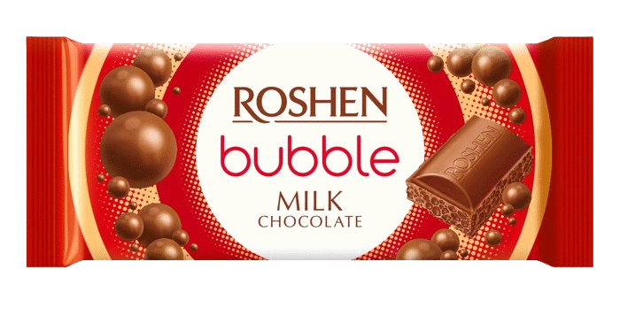 3 ROSHEN BUBBLE White Dark & Milk Chocolate Bars Ukrainian Sweets 80g 2.8oz
