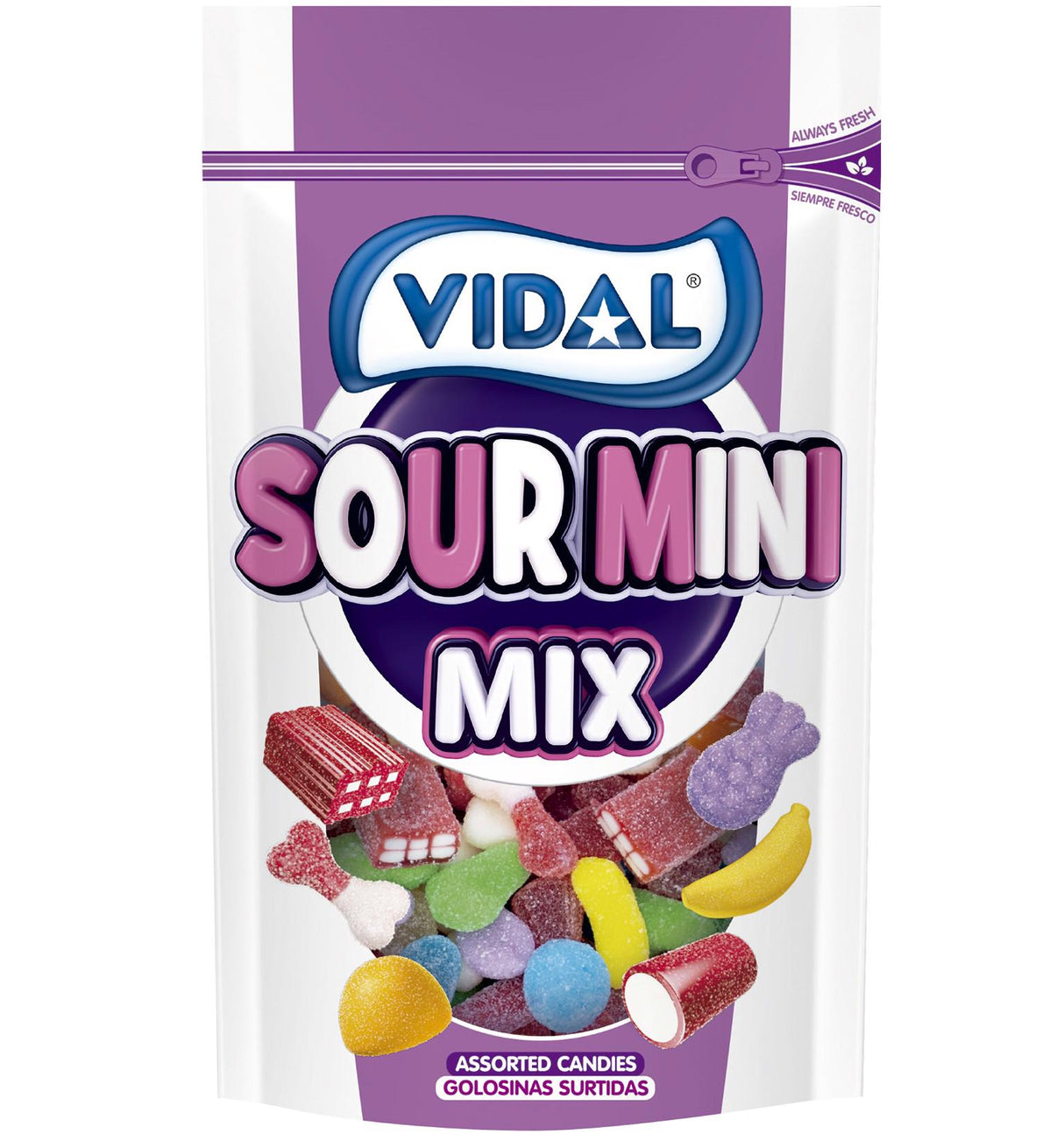 VIDAL SOUR MINI MIX Assorted Gummi Candies 180g 6.4oz