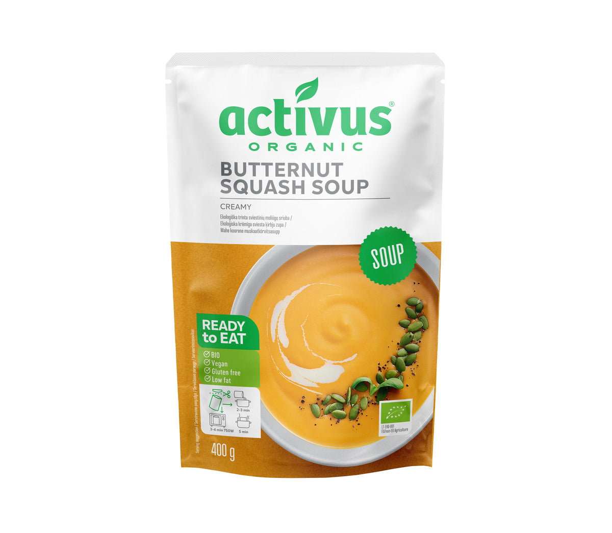 ACTIVUS ORGANIC Instant Creamy Butternut Squash Soup 400g