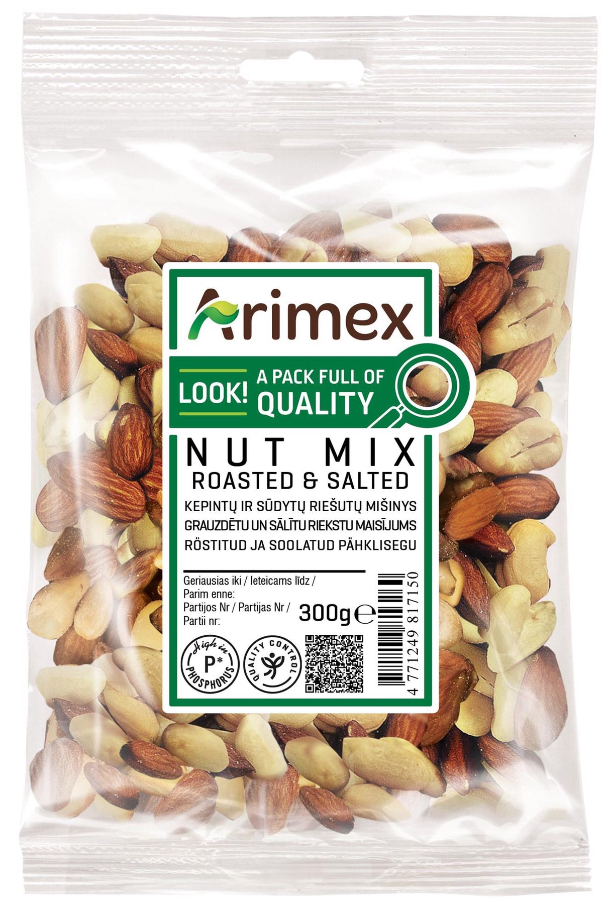 ARIMEX Roasted & Salted Nut Mix 300g 10.5oz