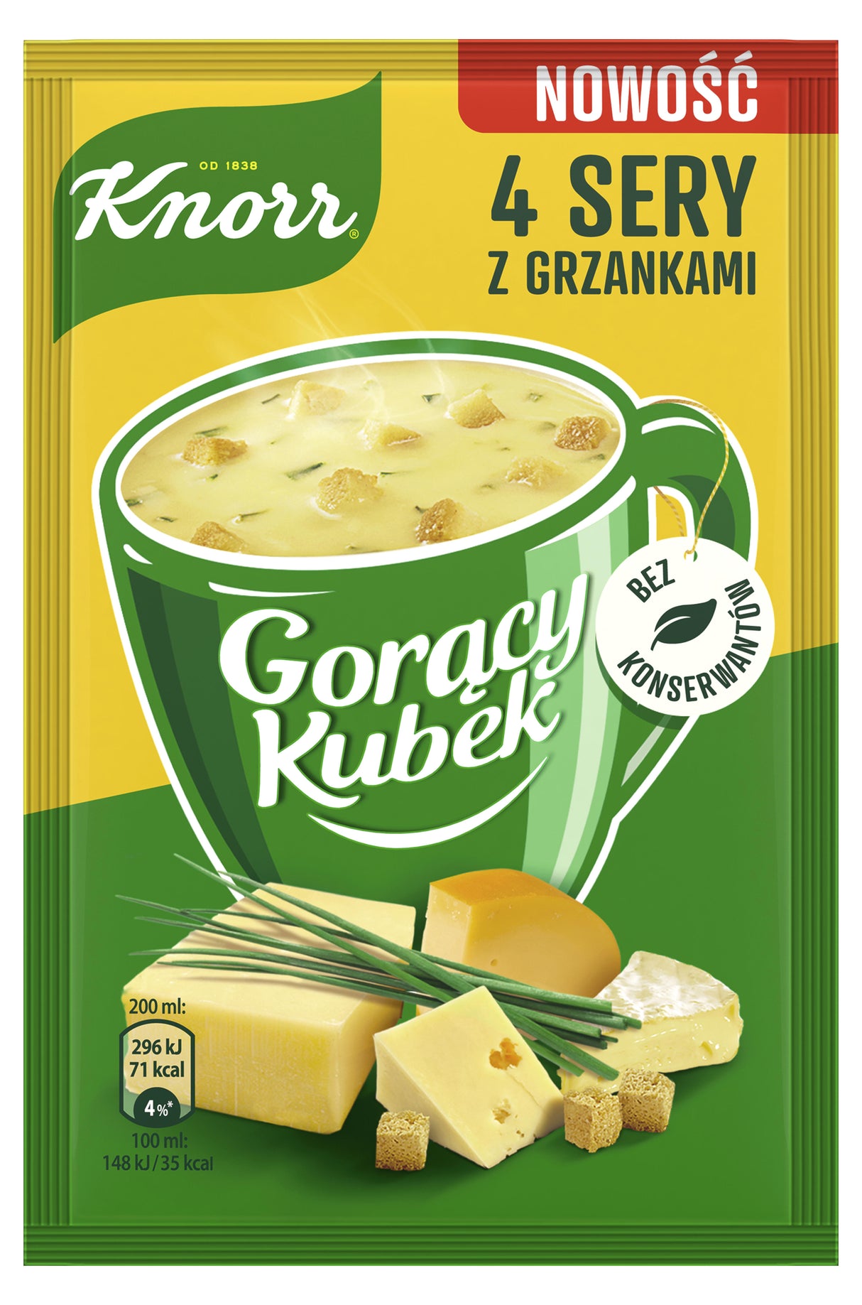 KNORR Creamy Four-cheese & Croutons Flavor Instant Soup Sachet 17g 0.6oz