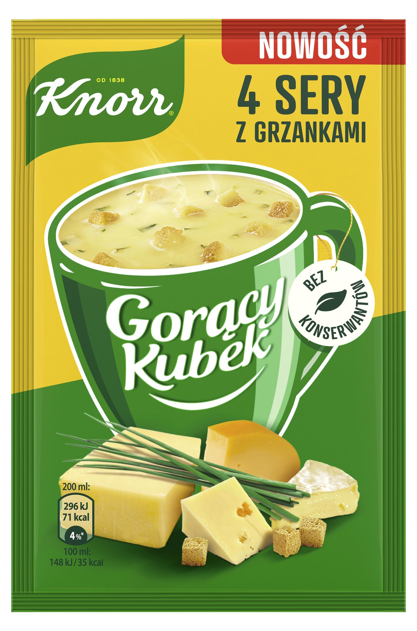 KNORR Creamy Four-cheese & Croutons Flavor Instant Soup Sachet 17g 0.6oz