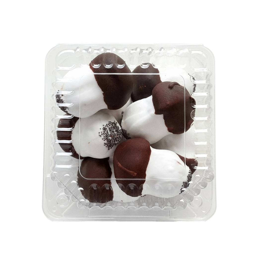 SAIMETA Gingerbread Mushroom Shape Cookies Sugar Glaze and Chocolate Top 250g