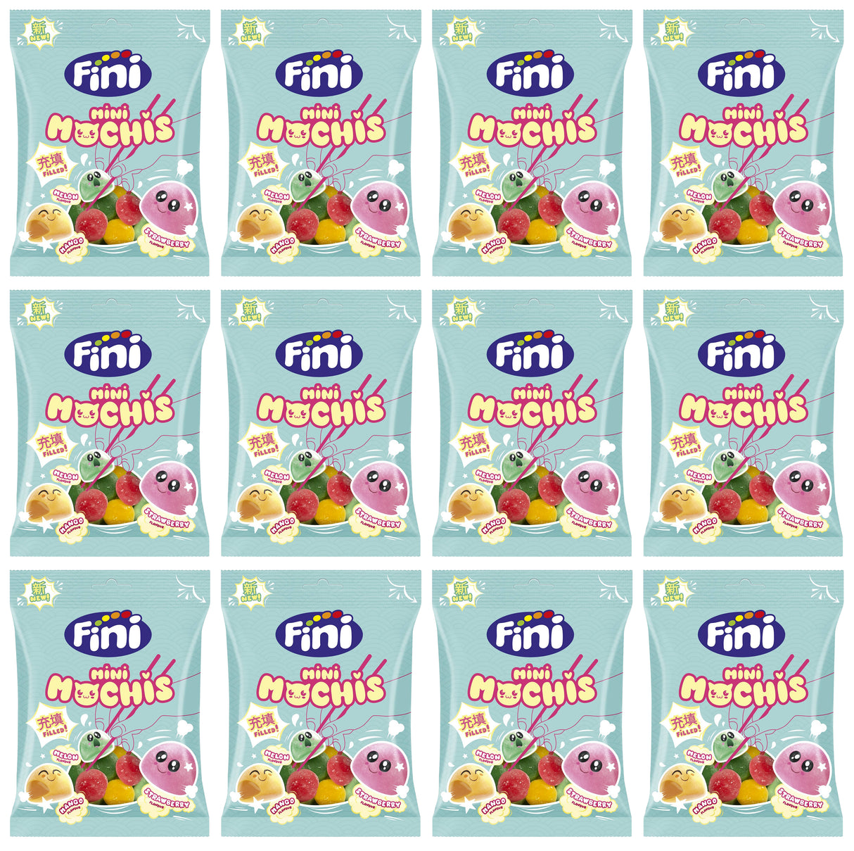FINI MINI MOCHIS Fruit Flavor Gummi Candies 12 x 90g
