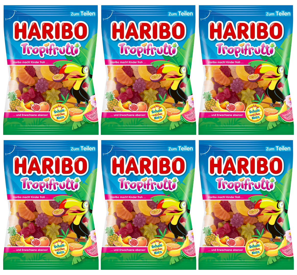 HARIBO TROPIFRUTTI Fruit Flavor Gummi Candies 6 x 175g