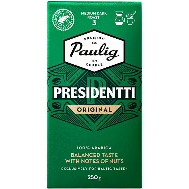 PAULIG PRESIDENTTI ORIGINAL Ground Coffee 100% Arabica 250g 8.8oz