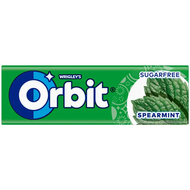 WRIGLEY'S ORBIT SPEARMINT Flavor Sugarfree Chewing Gum 14g