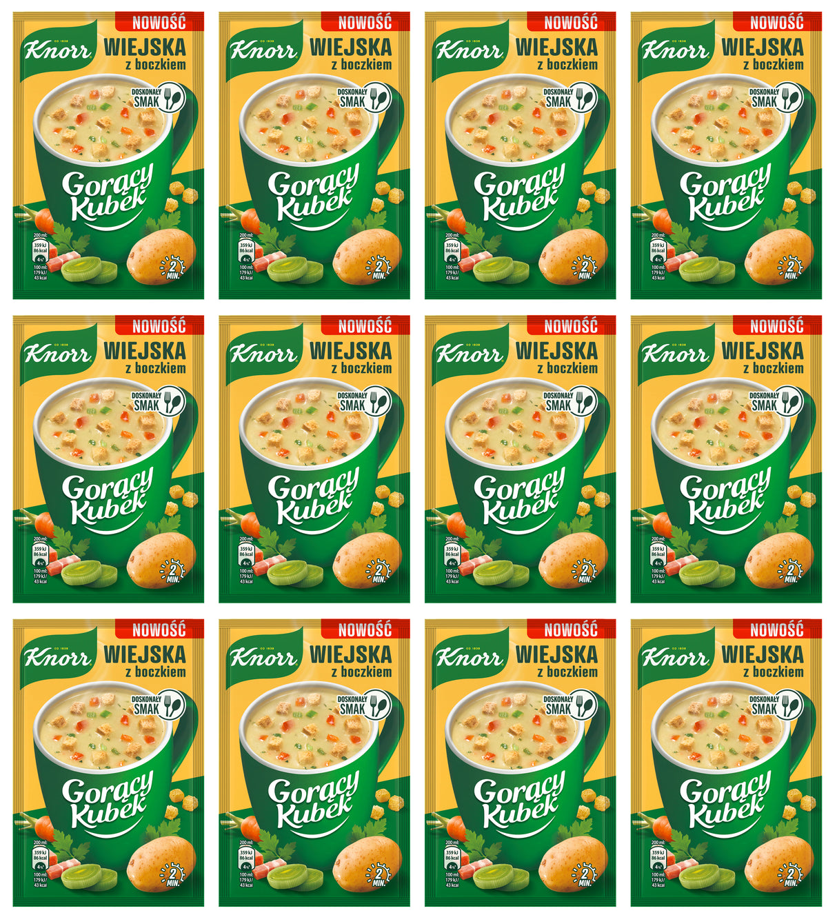 KNORR Instant Vegetable Flavor Soup with Bacon 12 x 21g