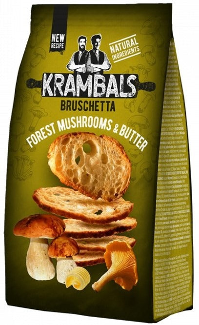 KRAMBALS BRUSCHETTA Forest Mushroom & Butter Flavor Baked Bread Snacks 70g
