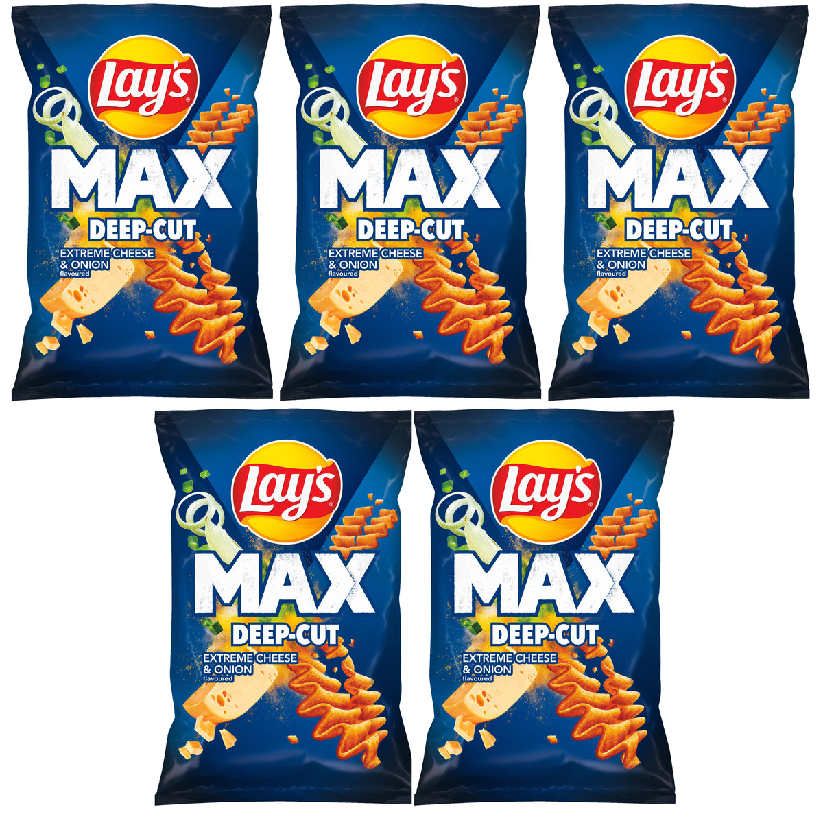 LAYS MAX Cheese & Onion Flavor Potato Chips Crisps 5 x 110g 3.88oz