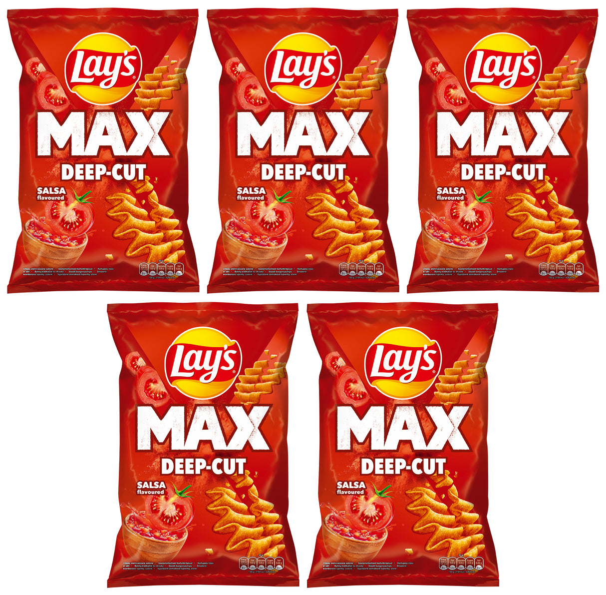 5 LAYS MAX DEEP CUT SALSA Flavor Potato Chips 120g 4.2oz