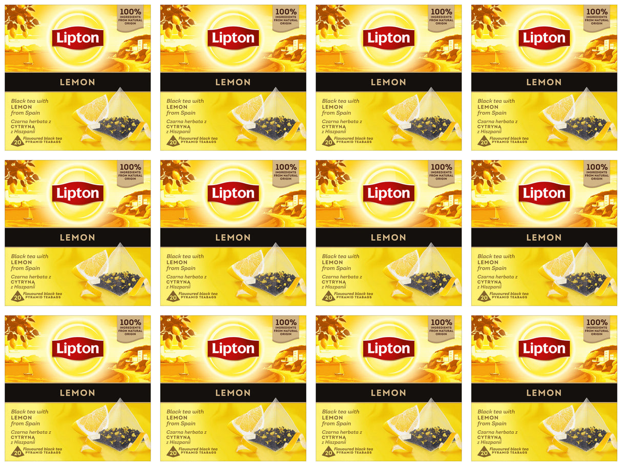LIPTON LEMON Black Tea with Lemon from Spain 12 x 34g