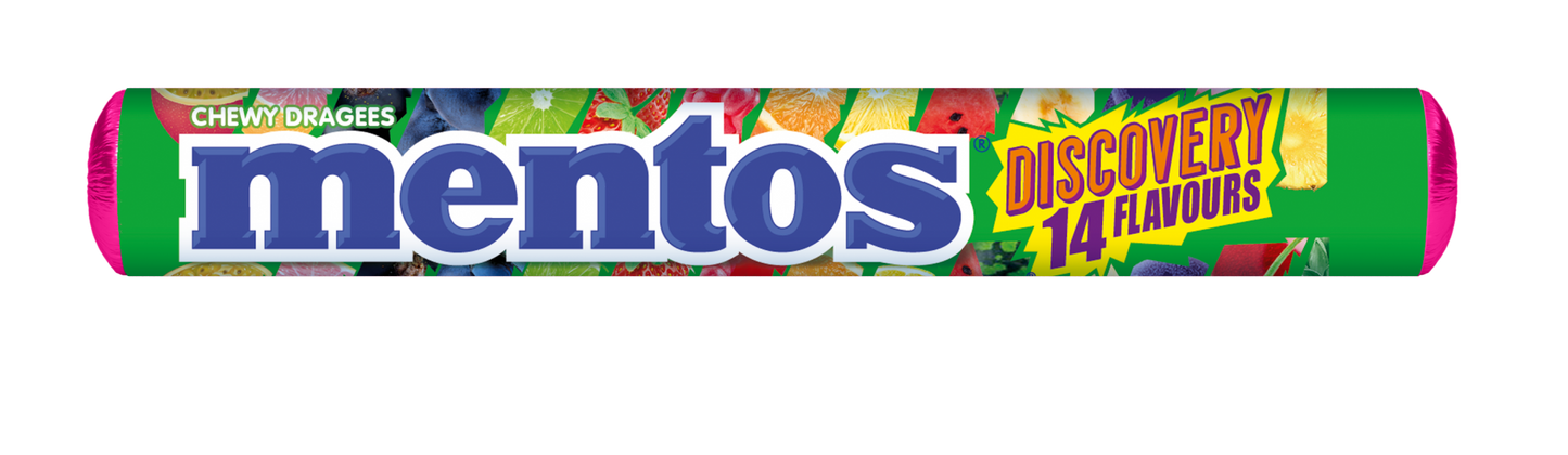 MENTOS DISCOVERY 14 Flavours Chewy Dragee Roll 37.5g
