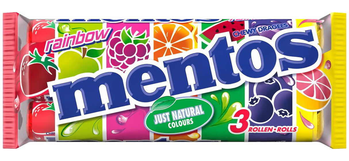 MENTOS RAINBOW Fruit Flavor Chewy Dragee Candies 112.5g