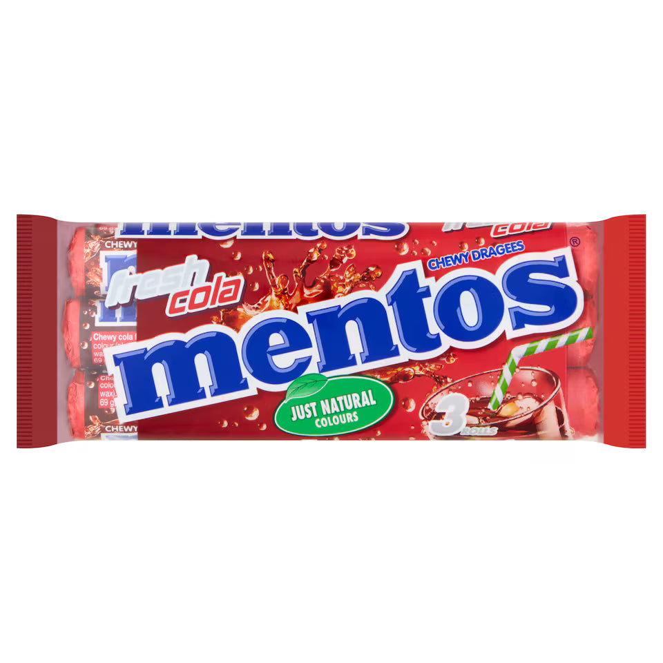 MENTOS FRESH COLA Flavor Chewy Dragee Candy 114g