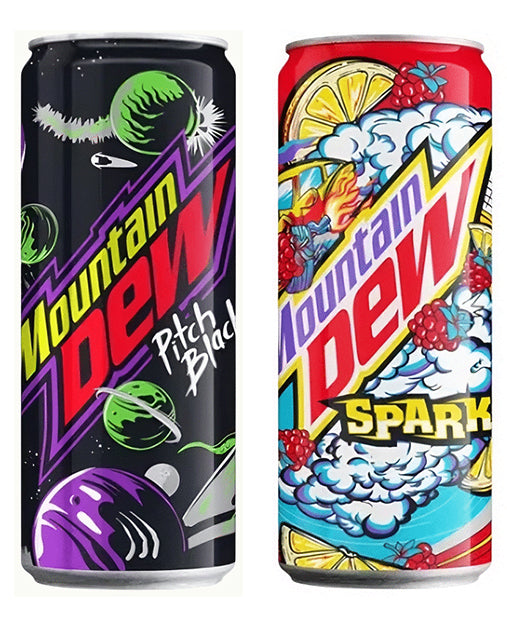 MOUNTAIN DEW PITCH BLACK & SPARK Flavors Sparkling Lemonade 2 x 330ml