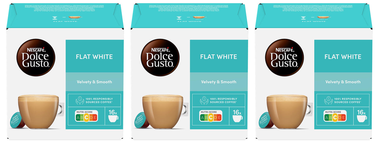 NESCAFE FLAT WHITE Dolce Gusto Instant Coffee Capsules 3 x 187.2g