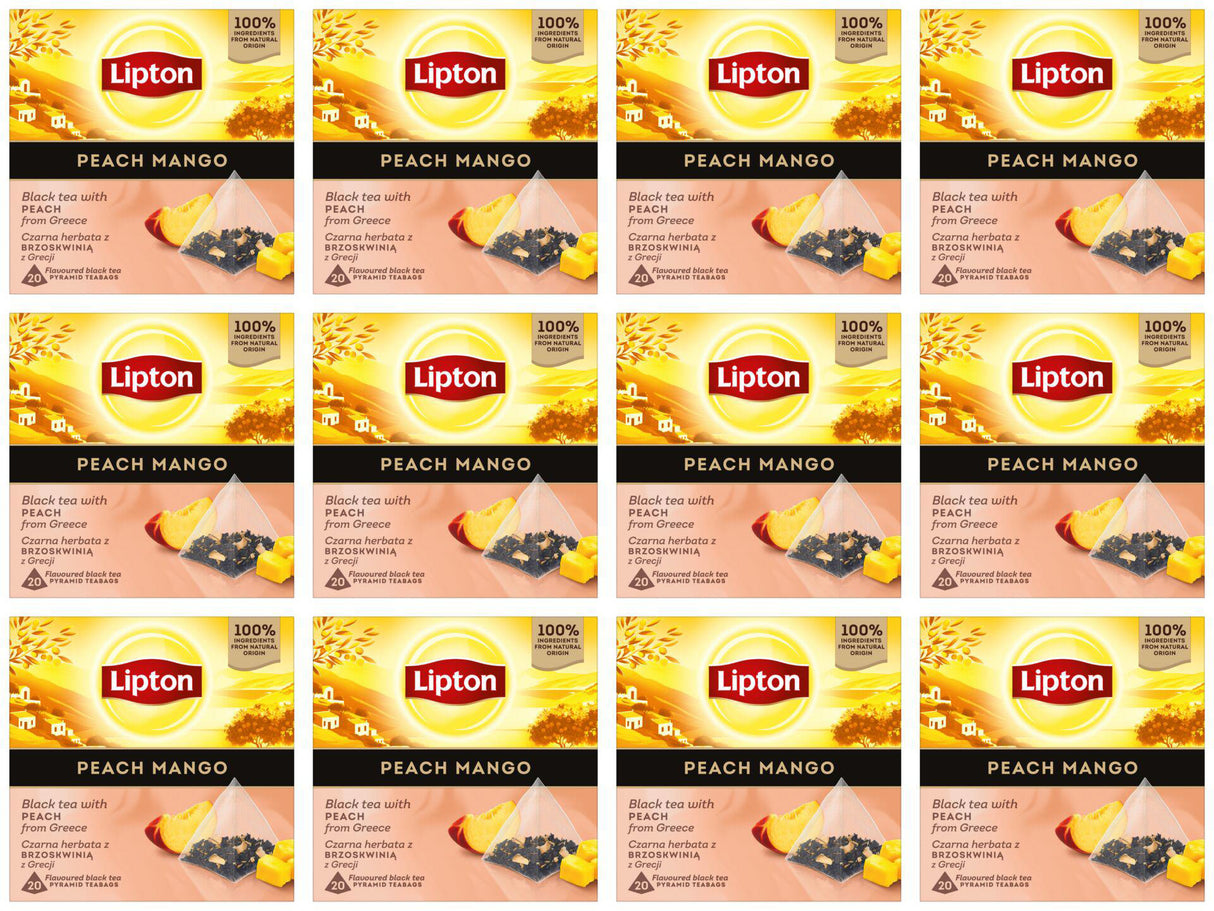 LIPTON PEACH MANGO Black Tea with Peach from Greece 12 x 36g