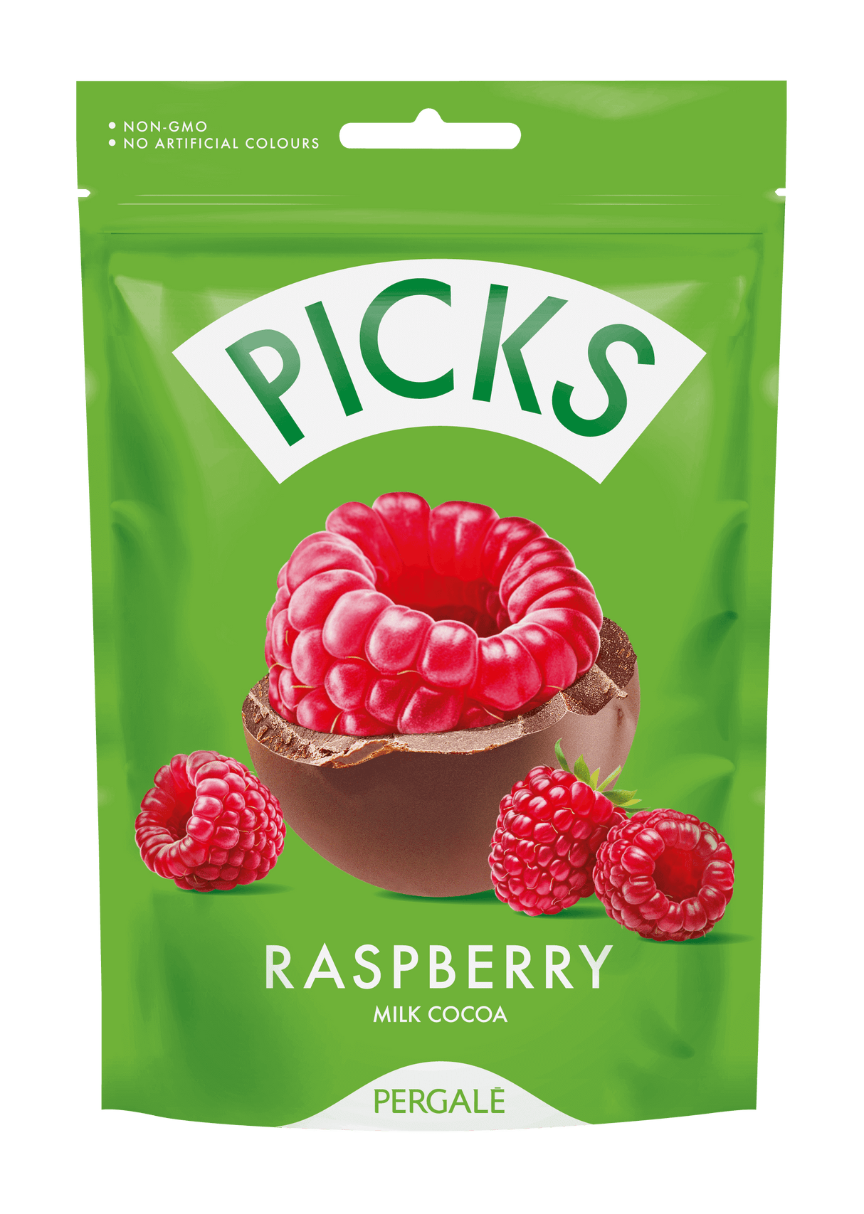 PERGALE PICKS Freeze-dried Raspberries with Milk Ccocoa Glaze Crunchy Dragee Candies 90g