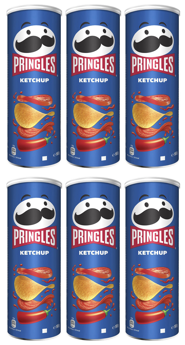 PRINGLES KETCHUP Flavor Potato Chips Tubes 6 x 165g 5.8oz