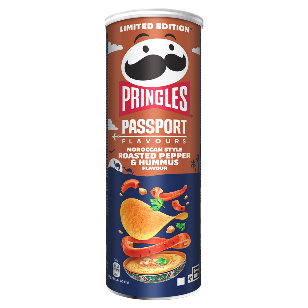 PRINGLES PASSPORT Roasted Pepper & Hummus Flavor Potato Chips 165g 5.8oz