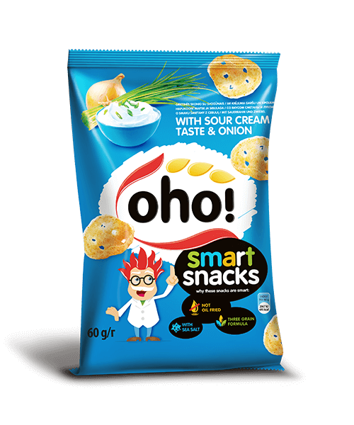 OHO! Smart Snacks Sour Cream & Onion Flavor Puffed Potato Chips 60g
