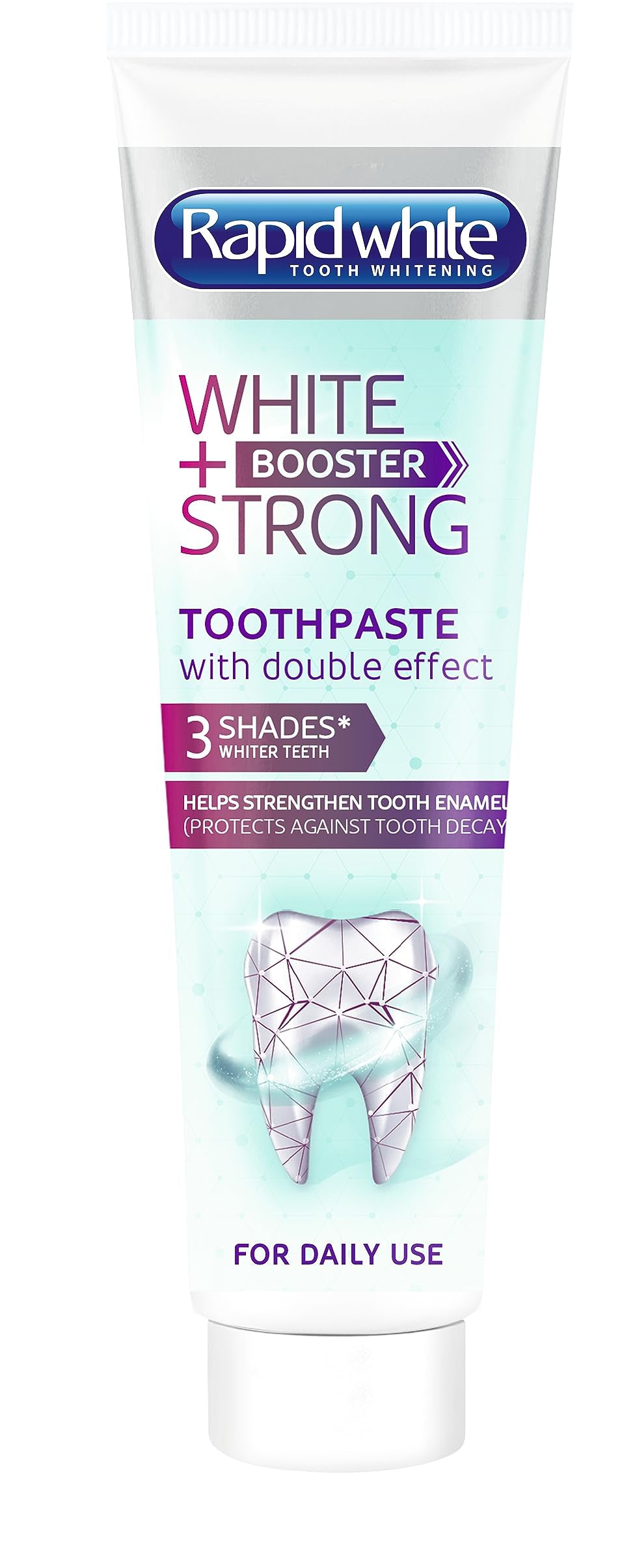 RAPID WHITE WHITE + STRONG BOOSTER Instant 3 Shades Whitening Toothpaste 75ml