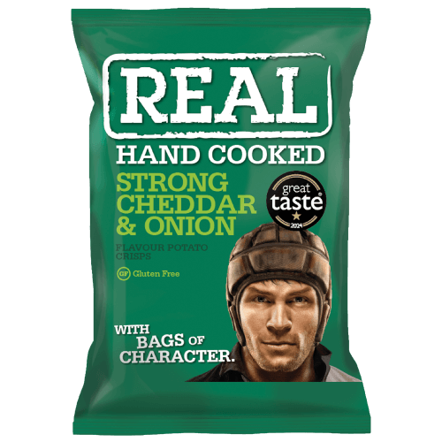 REAL Hand Cooked STRONG CHEDDAR & ONION Flavor Potato Chips 150g