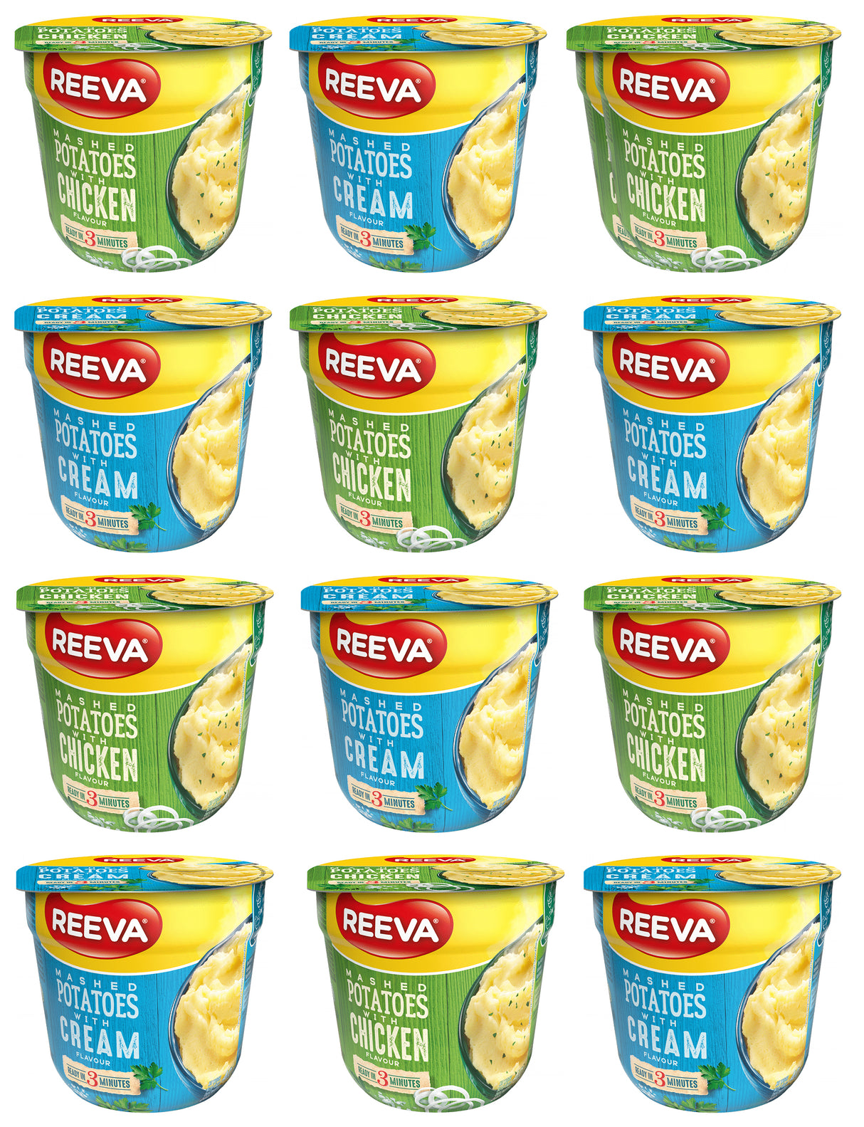REEVA Instant Mashed Potatoes with Cream and with Chicken 12 x 40g