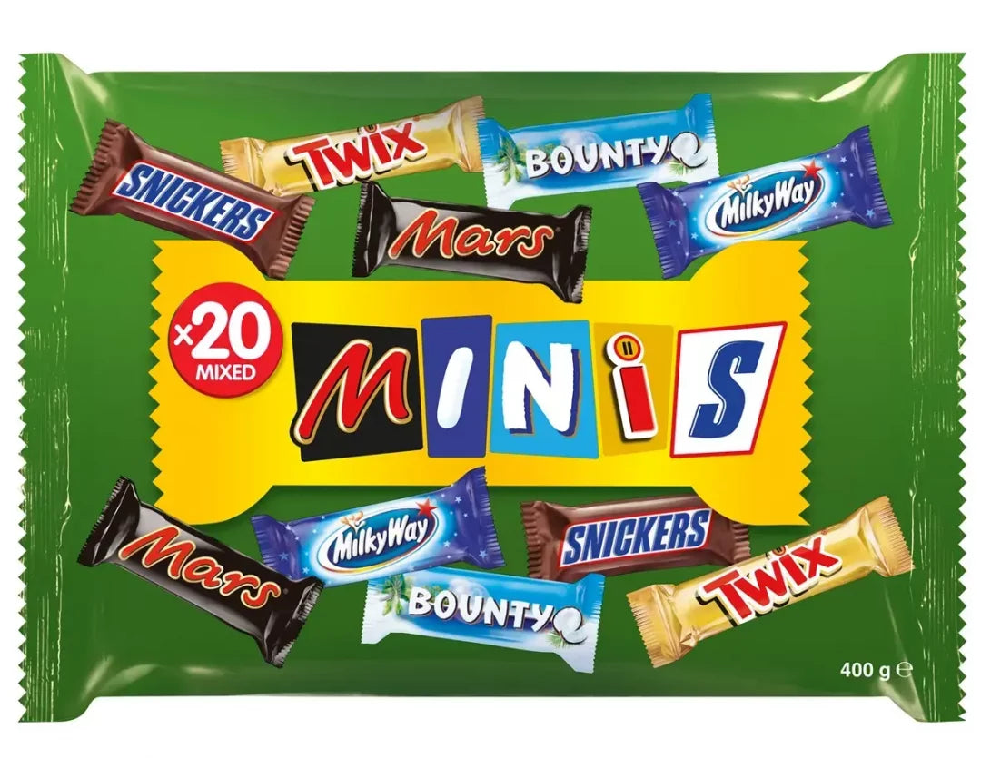 MARS MIXED MINIS 20 Assorted Chocolate Bars Bag Mini Chocolate Candies 400g