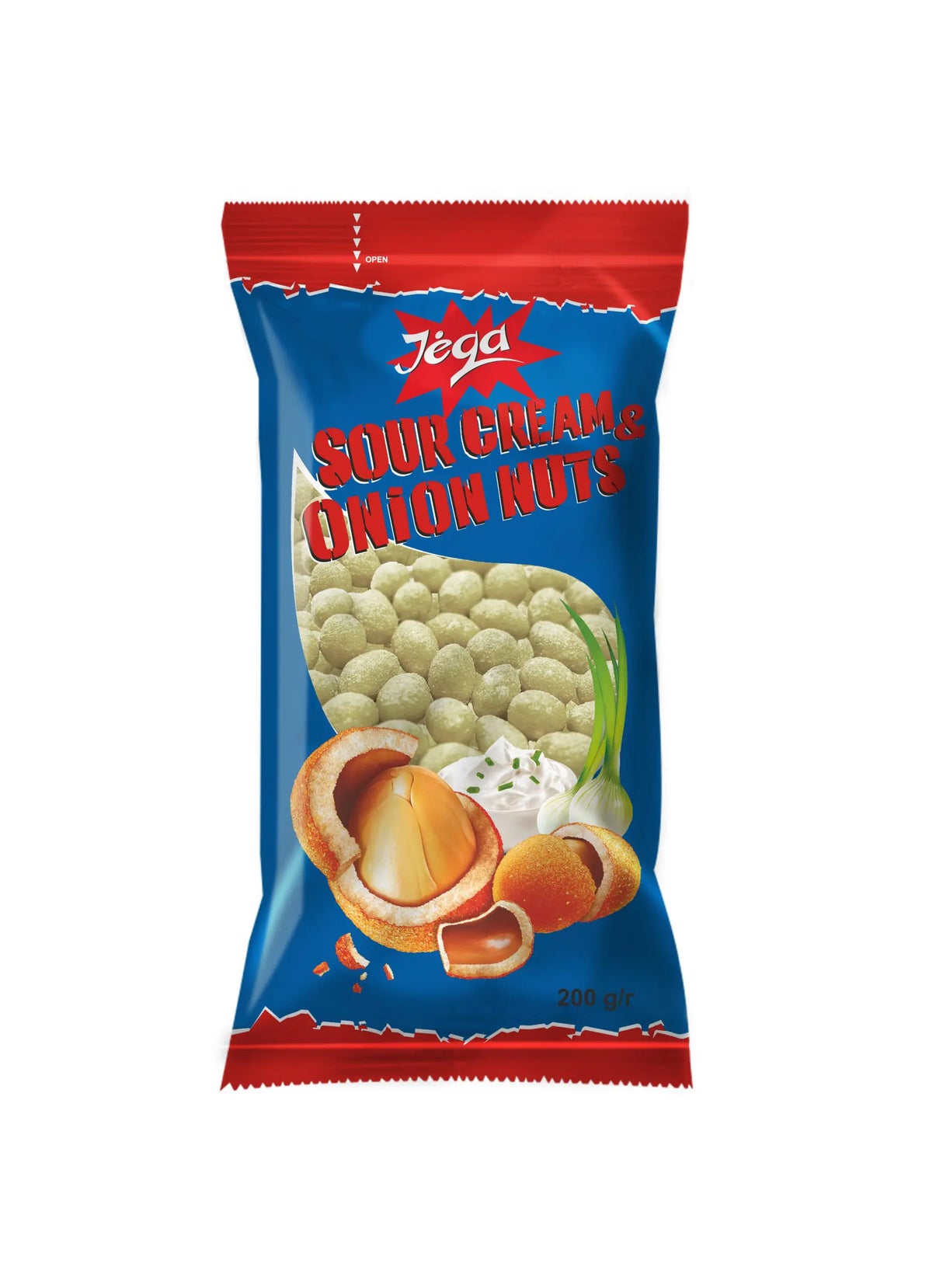 JEGA SOUR CREAM & ONION Flavor Crispy Coated Peanuts 200g