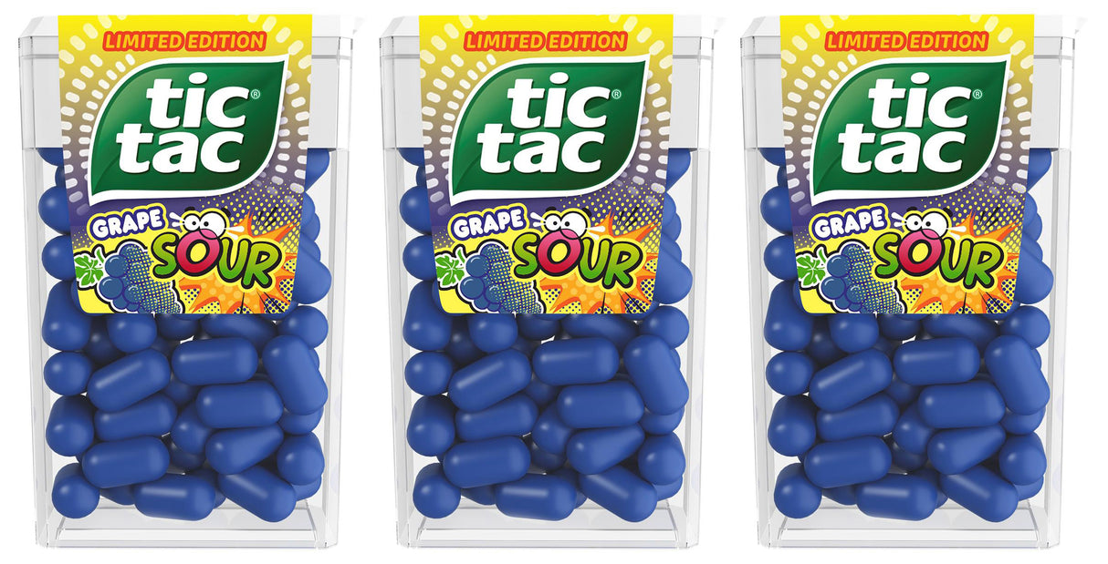 TIC TAC Sour Grape Flavor Mint Pastilles 3 x 54g