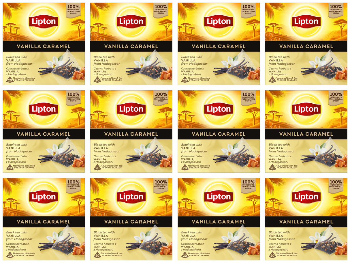LIPTON VANILLA CARAMEL Black Tea with Vanilla from Madagascar 12 x 34g