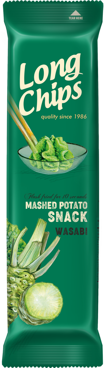 LONG CHIPS WASABI Flavor Thin Potato Chips 75g