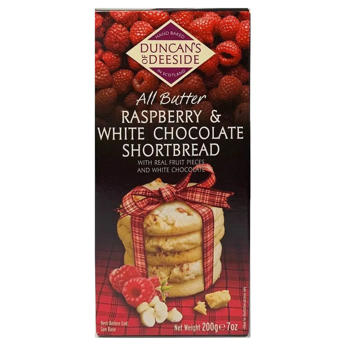 DUNCAN'S of DEESIDE All Butter Raspberry & White Chocolate Shortbread Cookies 200g