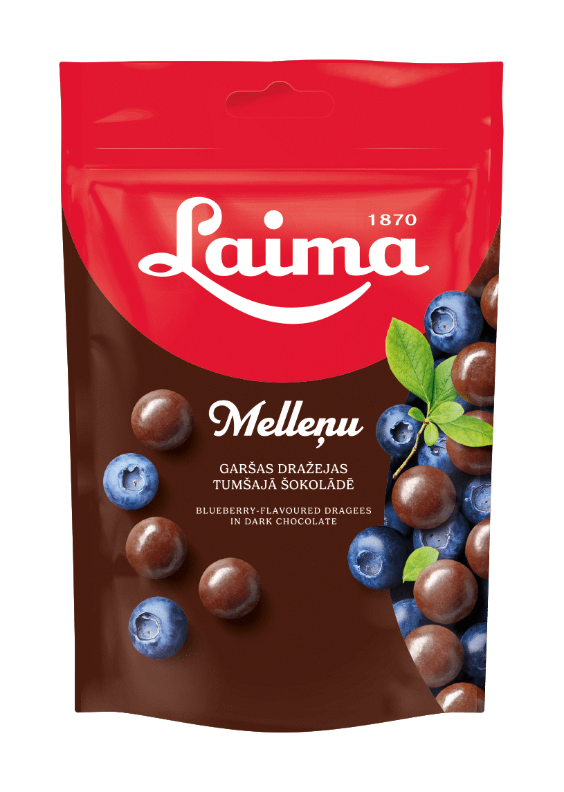 LAIMA Blueberry Flavoured Dragee in Dark Chocolate 140g