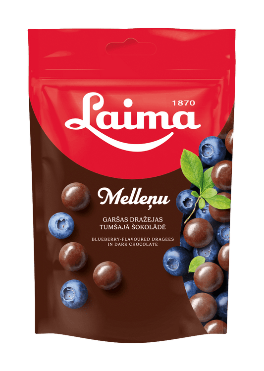 LAIMA Blueberry Flavoured Dragee in Dark Chocolate 140g