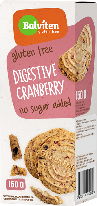 BALVITEN Gluten Free Digestive Cranberry Cookies 150g