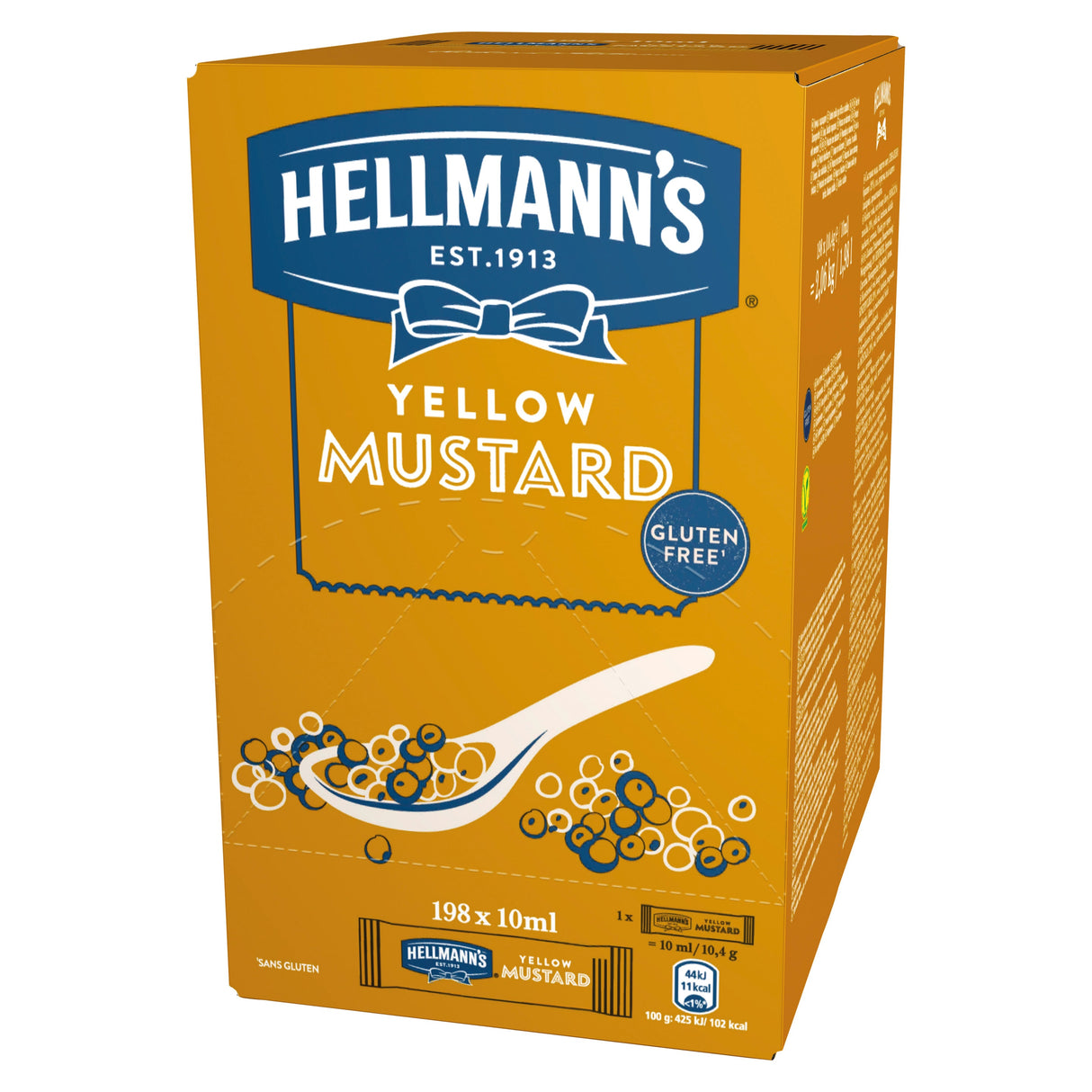HELLMANNS Yellow Mustard Mini Sachets Box 198pcs x 10ml