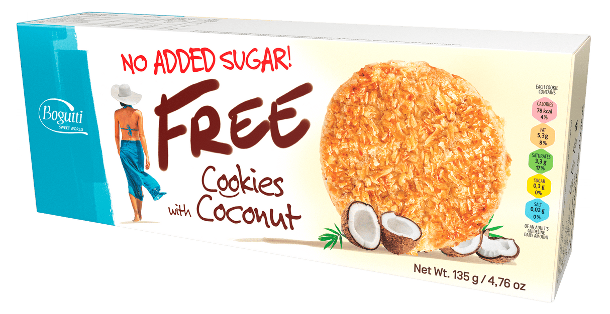 BOGUTTI FREE Cookies with Coconut 135g