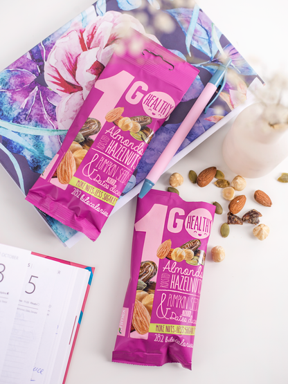 1GO Cranberries Banana Cashews Pecan Trail Mix Nuts Snack Pouch 50g 1.76oz