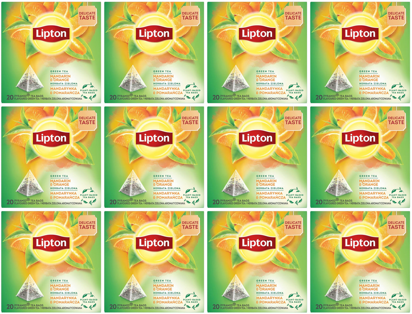 12 LIPTON Mandarin Orange Flavored Green Tea Boxes
