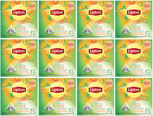 12 LIPTON Mandarin Orange Flavored Green Tea Boxes