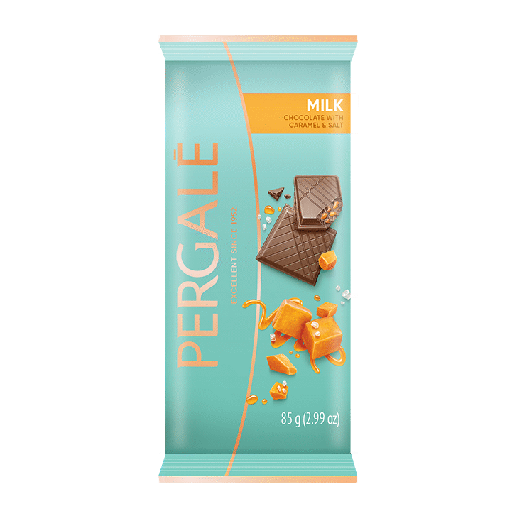 PERGALE Milk Chocolate Bar with Caramel & Salt 85g