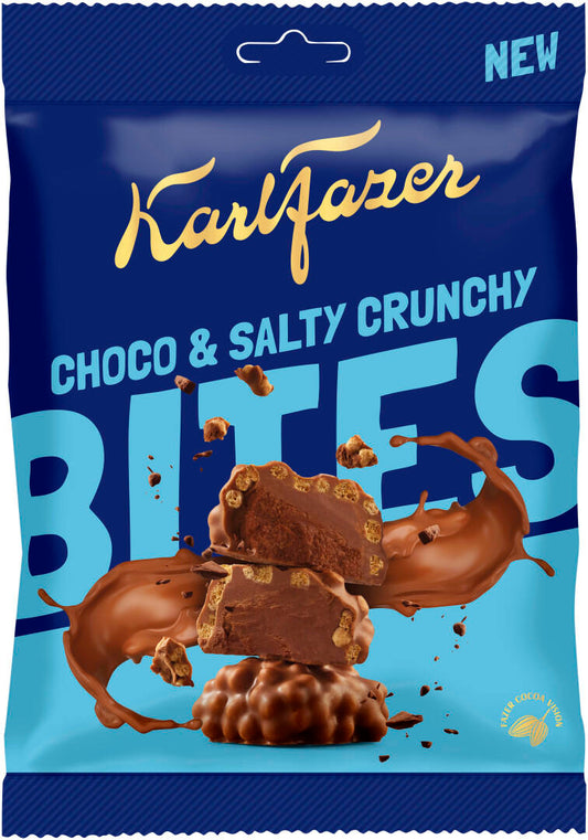 KARL FAZER Choco & Salty Bites Crunchy Milk Chocolate Candies 94g