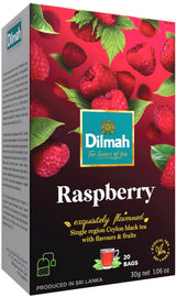 DILMAH RASPBERRY Flavor Ceylon Black Tea Boxes 12 x 30g