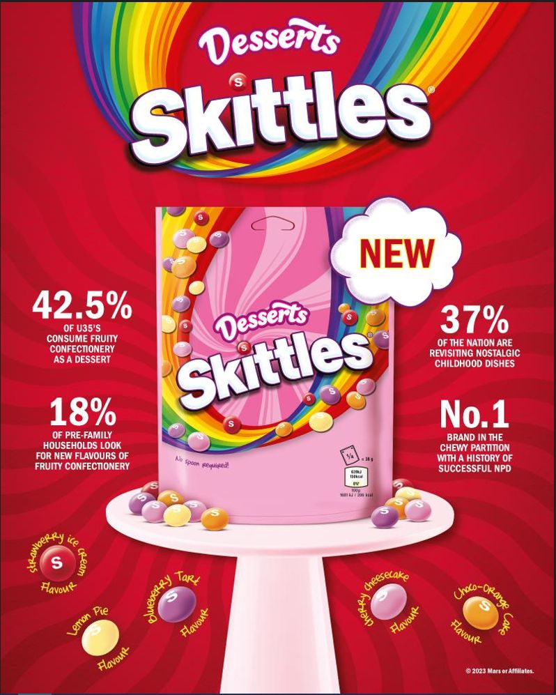 SKITTLES DESSERTS Flavor Vegan Sweets Candy Dragee Bag 152g 5.4oz