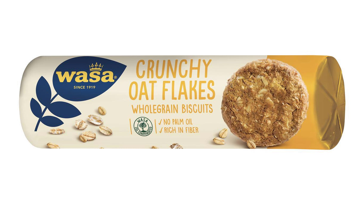 WASA Crunchy Oat Flakes Wholegrain Biscuits Cookies 250g