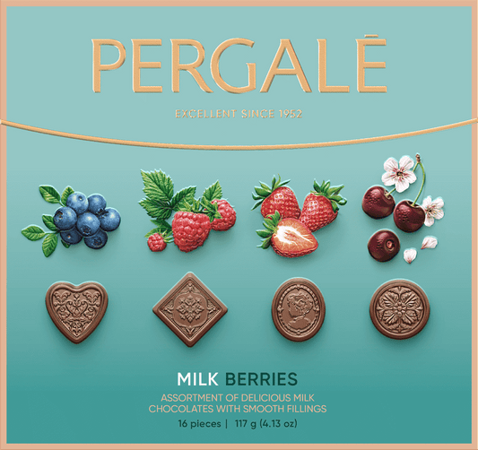 PERGALE MILK BERRIES Chocolate Box Candies with Smooth Filling 117g 4.1oz