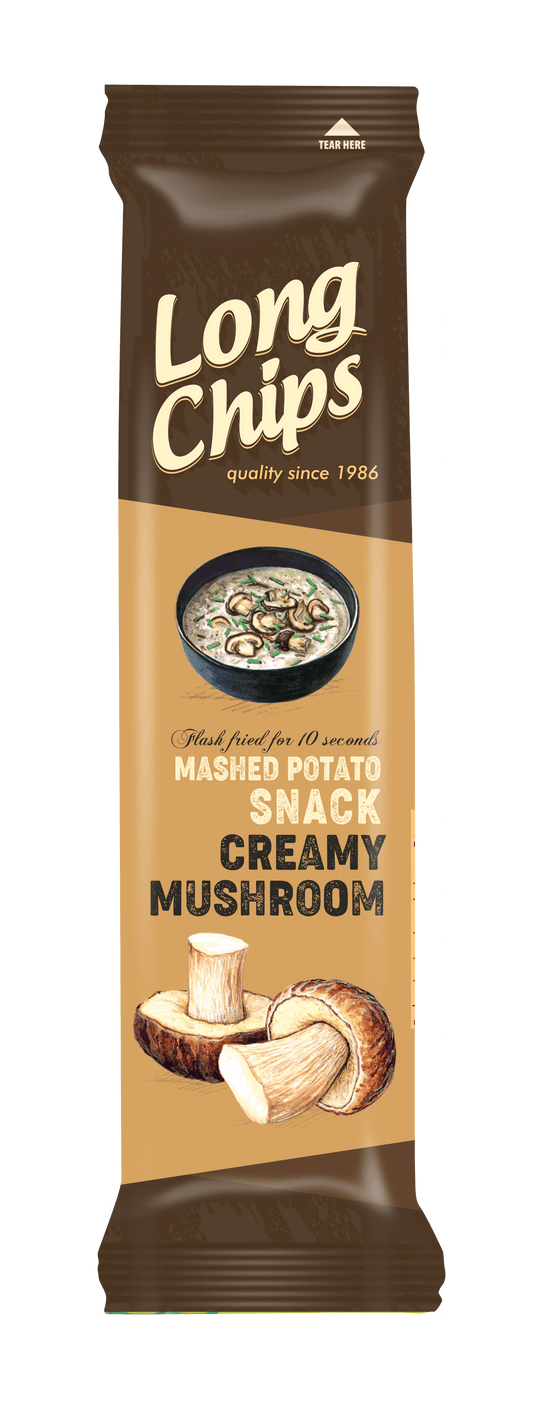 LONG CHIPS CREAMY MUSHROOM Flavor Mashed Potato Snack 75g 2.65oz